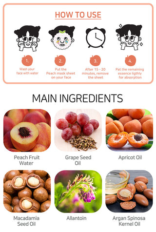 PETAL FOR KIDS | Safe Baby Pure Peach Sheet Mask (10ea)