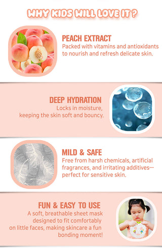 PETAL FOR KIDS | Safe Baby Pure Peach Sheet Mask (10ea)