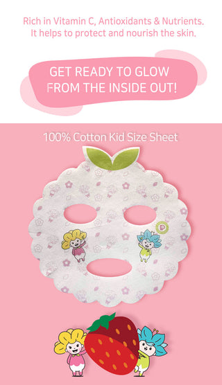 PETAL FOR KIDS | Safe Baby Pure Strawberry Sheet Mask (SINGLE)